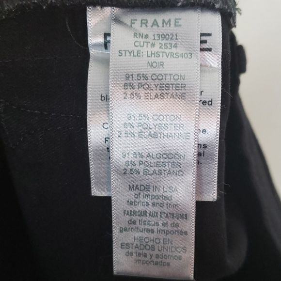 Frame Le high Straight Velvet Tux Step Up Hem Jean in Noir Sz 25 NWT - Picture 8 of 9
